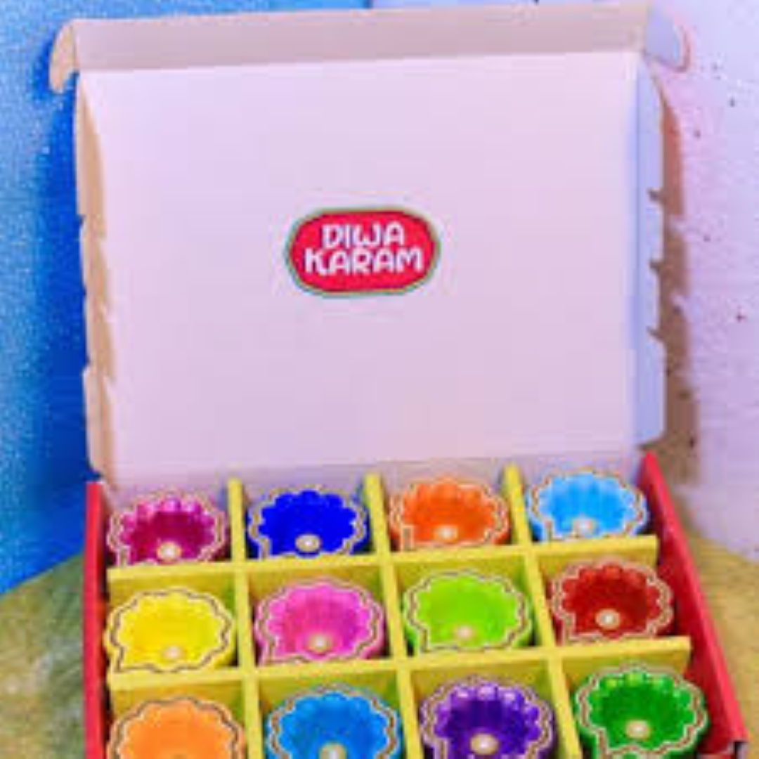 6PCS DECORATIVE DIYA IN PRINTED WINDOW BOX 